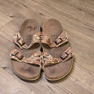 Birki's by Birkenstock Brown and Tan Moorea Double Strap Sandal sz 8